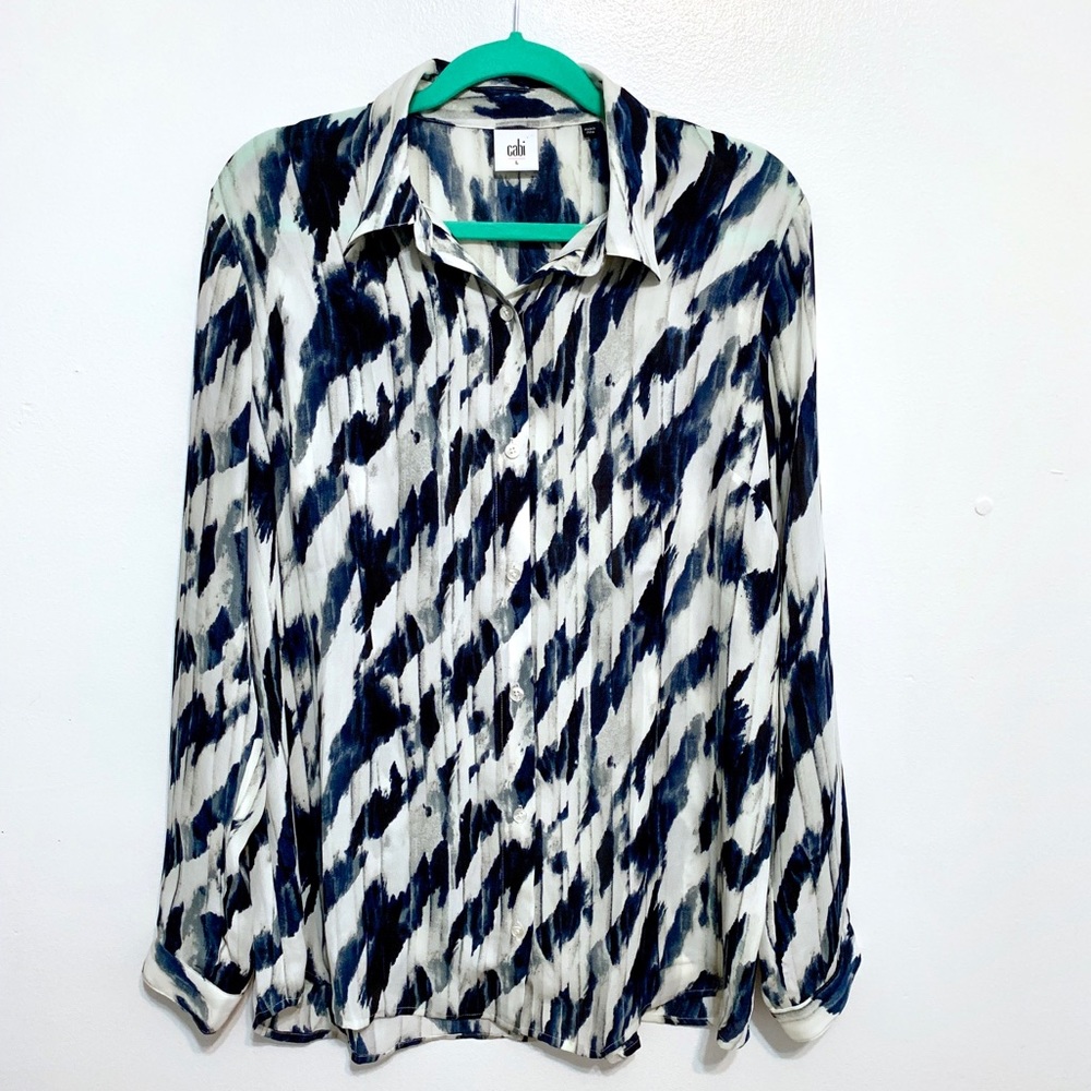 Cabi Moody Blues Blouse Size Large